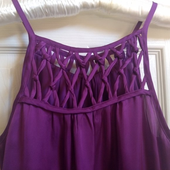 Bisou Bisou Purple Spaghetti Strap Tank Top XS - Picture 5 of 7